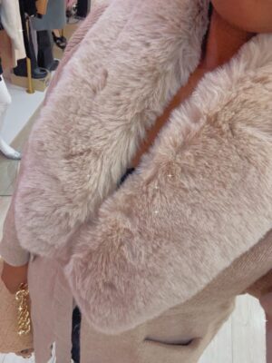 Gilet long fourrure beige LOUNA